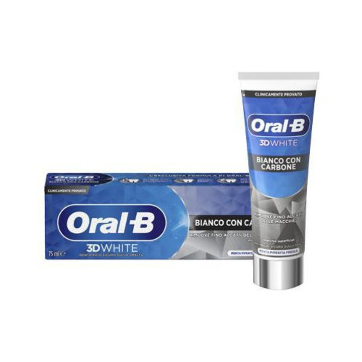 Pasta de dinti Oral-B 3D pentru albirea dintilor cu carbune activ, 75ml