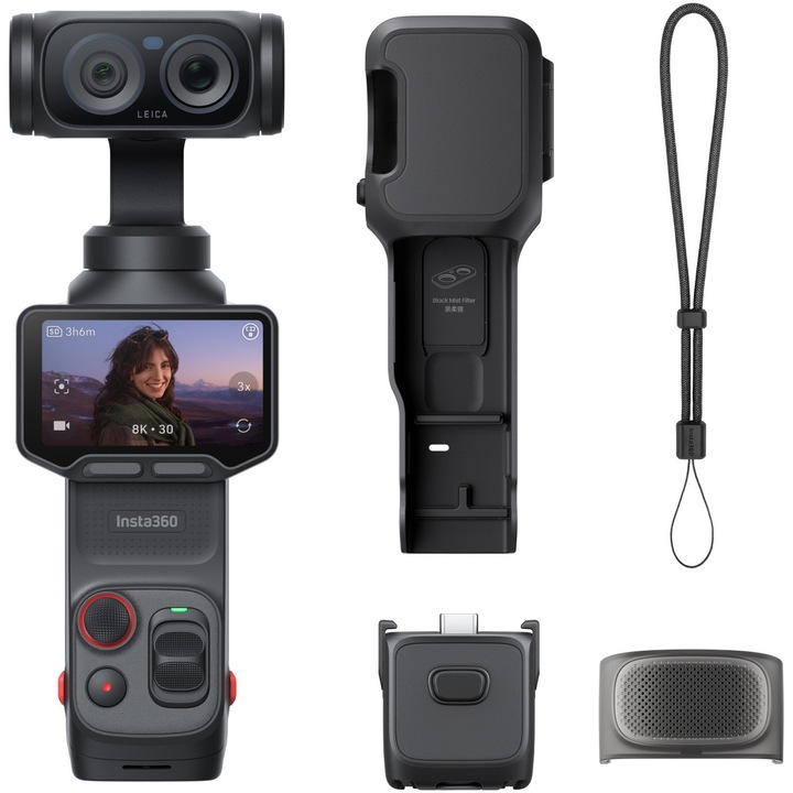 Camera de actiune Insta360 Luna Ultra, Standard Bundle, Cosmic Black