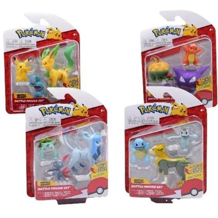 Set 3 figurine Pokemon Dratini Pikachu Bulbasaur multicolor 5x7.5cm