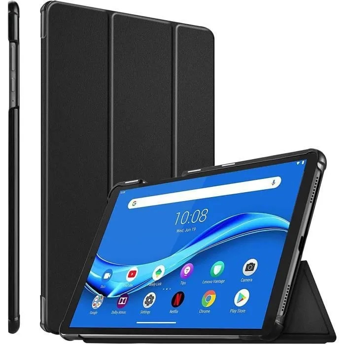 Husa Lenovo Tab M10 FHD Plus 10.3 inch, PU piele, negru, subtire usoara