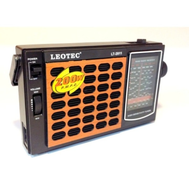 Radio Portabil LT‑2011 LEOTEC – FM/AM, Sunet Clar, Design Retro Compact