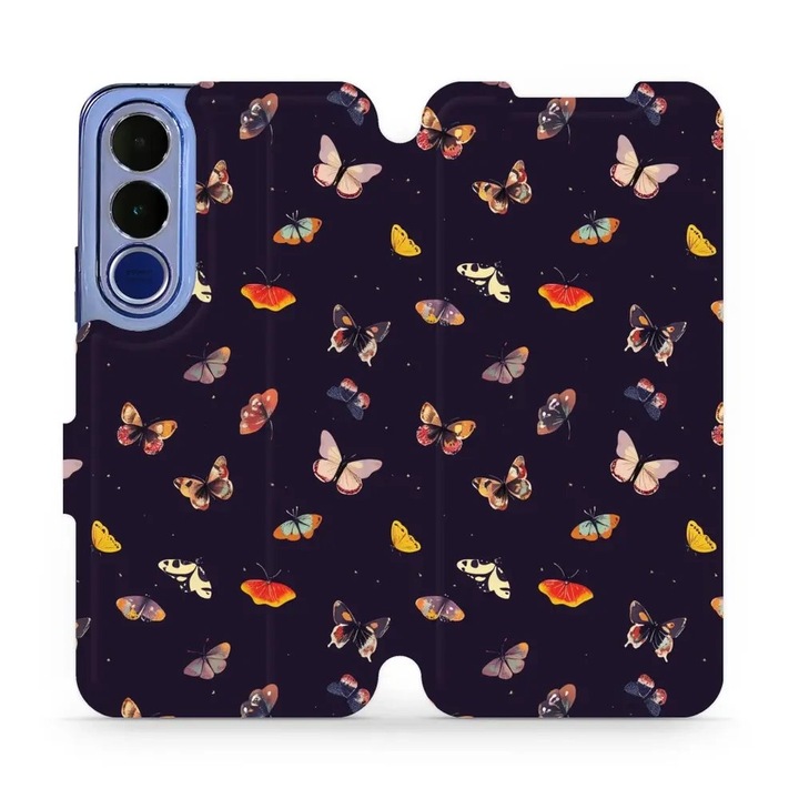 Husa flip Mobiwear Vivo V70 FE multicolor piele ecologica 15x7cm