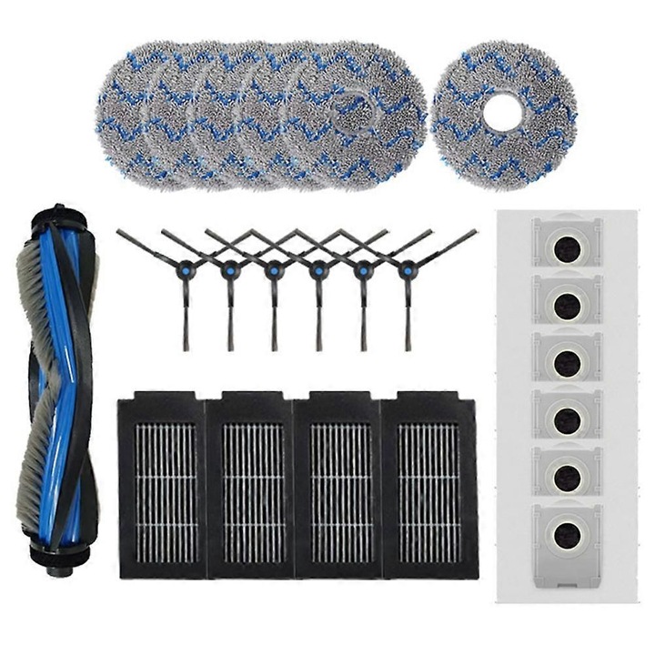 Set accesorii aspirator, perie laterala, filtru HEPA, lavete, saci praf, multicolor