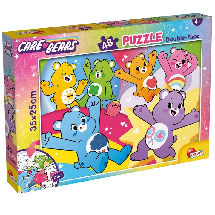 Пъзел, Lisciani, Care Bears, Двулицев пъзел 48 части