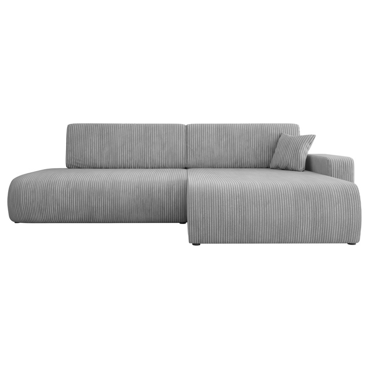 Coltar cu functie de dormit Easton O Reiat Dreapta, MIRJAN 24, gri, 145x262x82 cm