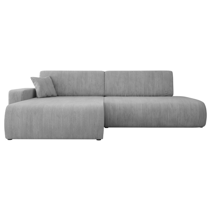 Coltar cu functie de dormit Easton O Reiat Stanga, MIRJAN 24, gri, 145x262x82 cm