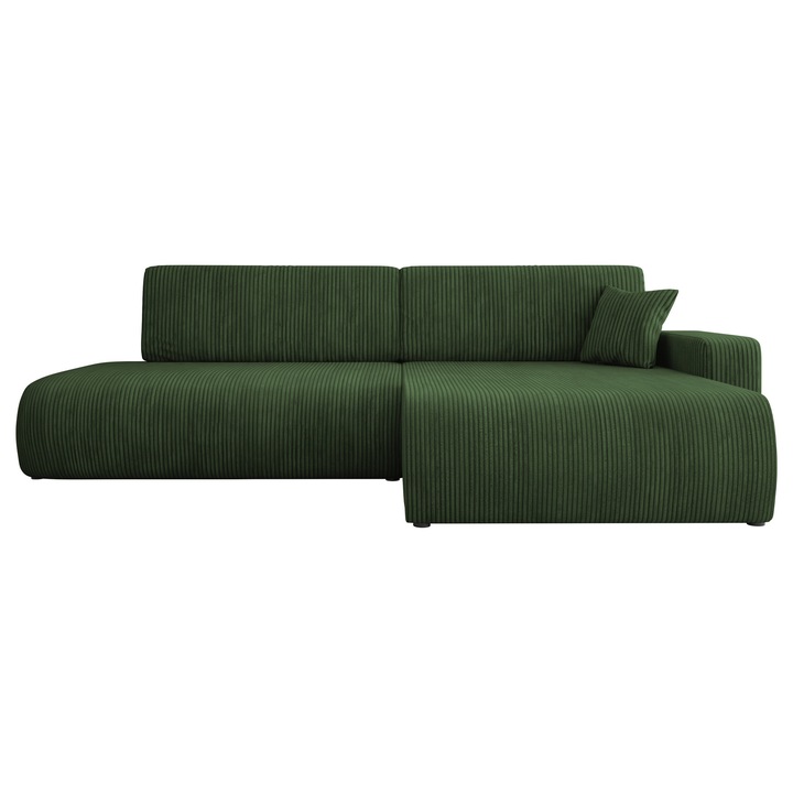 Coltar cu functie de dormit Easton O Reiat Dreapta, MIRJAN 24, verde, 145x262x82 cm