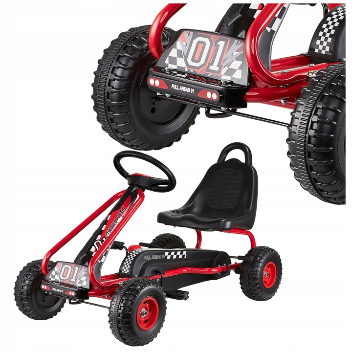 Kart cu pedale Smily sportiv sigur pentru copii 30kg