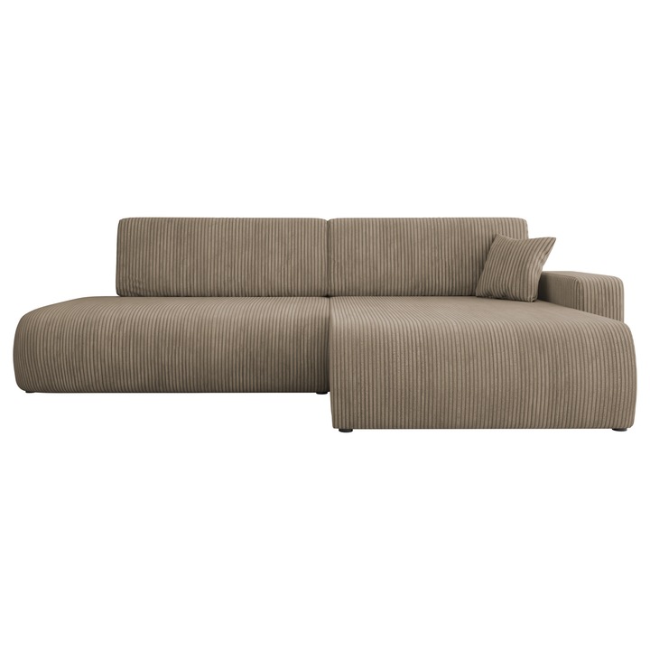 Coltar cu functie de dormit Easton O Reiat Dreapta, MIRJAN 24, bej, 145x262x82 cm