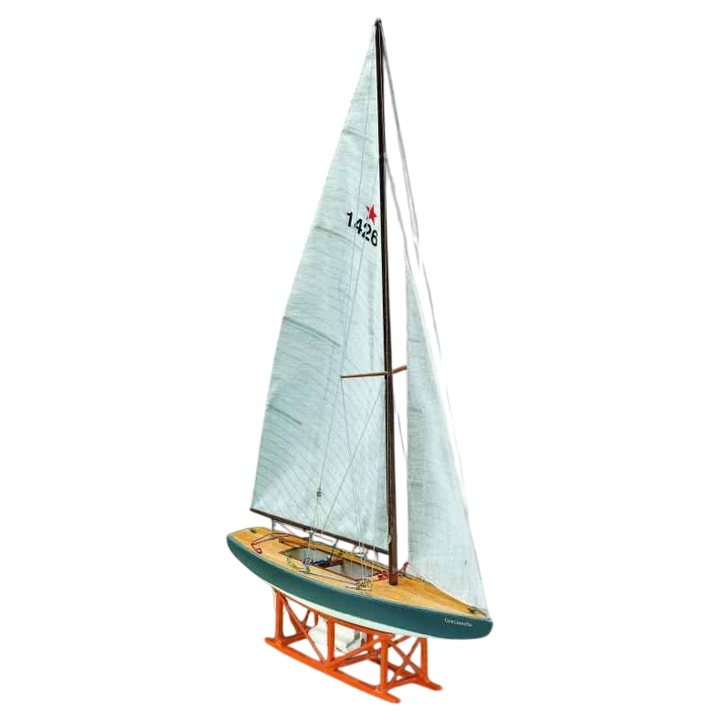 Kit de construit corabie din lemn Genzianella, Lungime 23cm, Scara 1:32, 14+