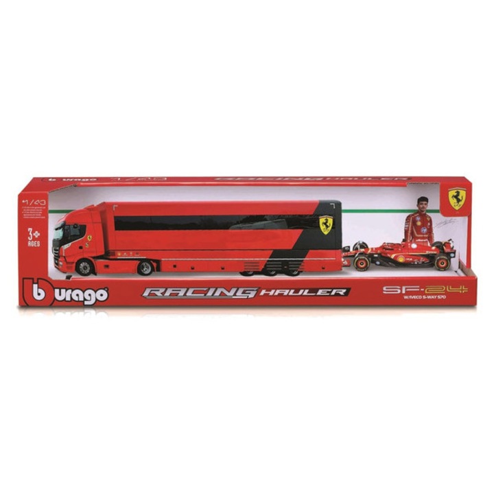 Ferrari modellkészlet, verseny teherautó, bburago, 1:43, Charles Leclerc, #16, SF-24