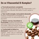 Complex Vitamina B, Vitassential, cu Biotina, Acid Folic, Niacina, Vitamina B1, B2, B3, B6, B9, B12, C si E, 120 capsule moi pentru piele, par, unghii si vitalitate