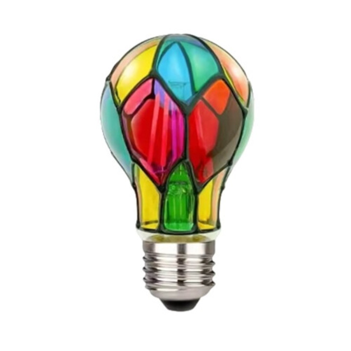 Bec LED 4W, színes festett üveg, E26, 120V, dekoratív