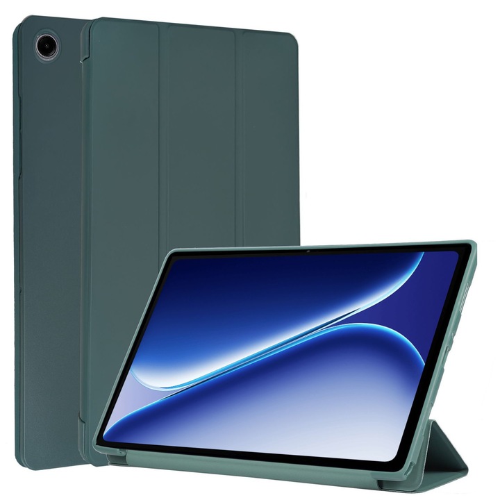 Husa Ultra Slim pentru OnePlus Pad Go 2, 12.1", Silicon TPU, Smart Cover - Verde Marin