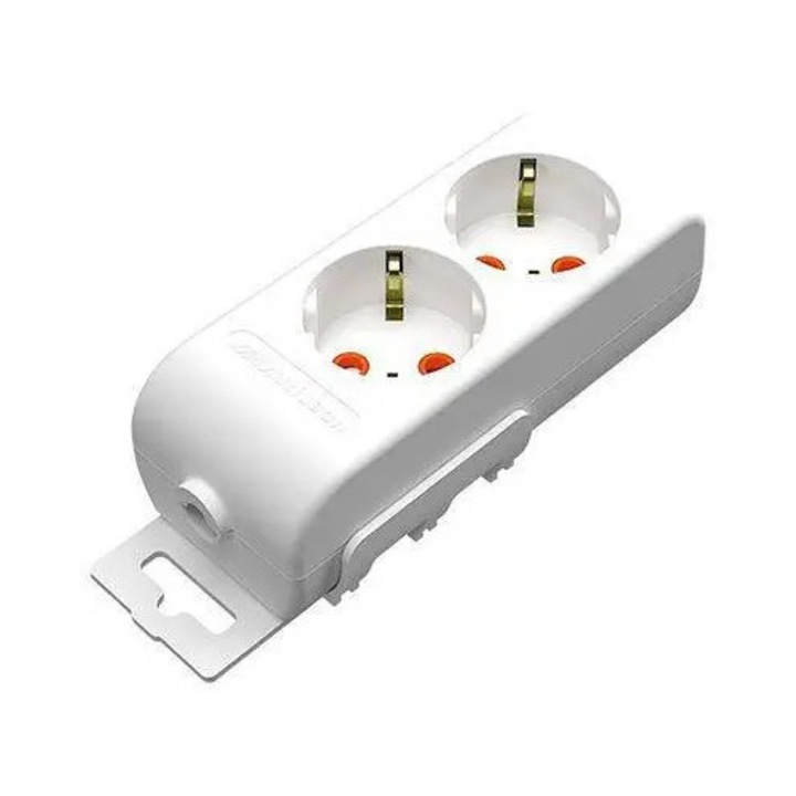 Bloc prelungitor electric 2 prize schuko 16A 3500W alb Ri-tech Mutlusan 001 175 210001 00 00