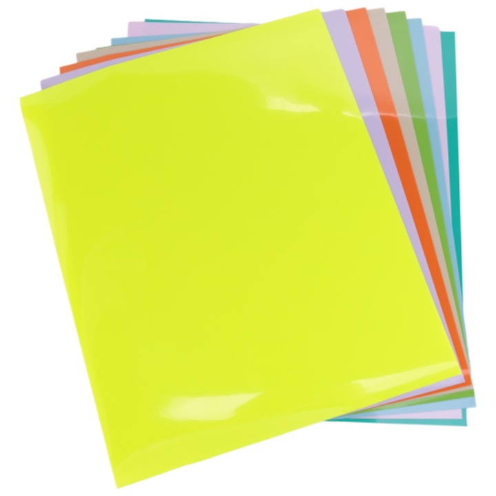 HTV Puffy 3D hőtranszfer fólia textíliákhoz, pufi hatással, 8 pasztell szín, Többszínű, 8 lapos készlet 30x25 cm