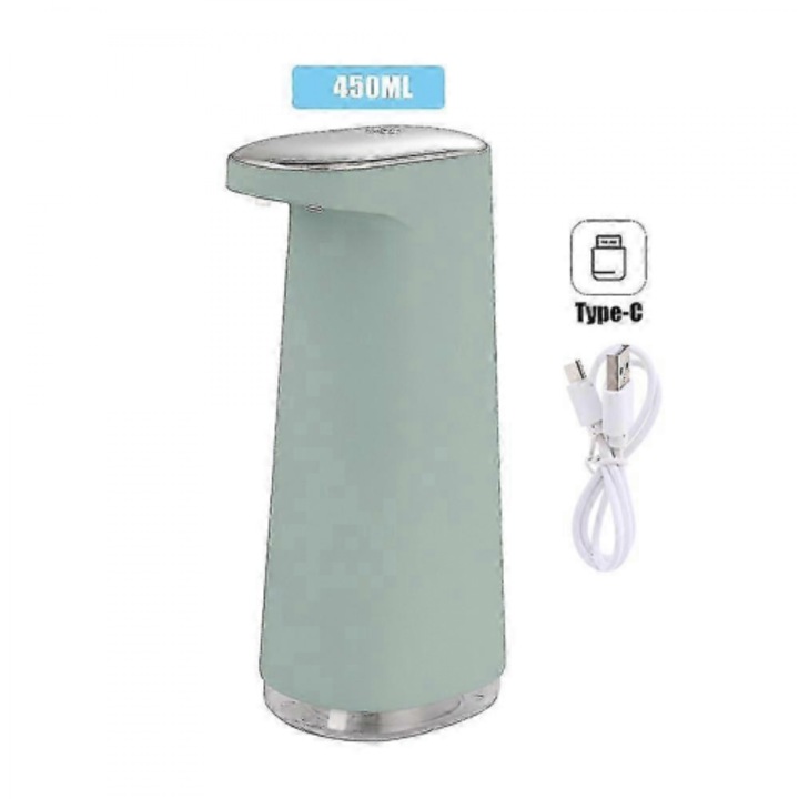 Automata habszappan adagoló 450ml USB fehér 15x8x20cm