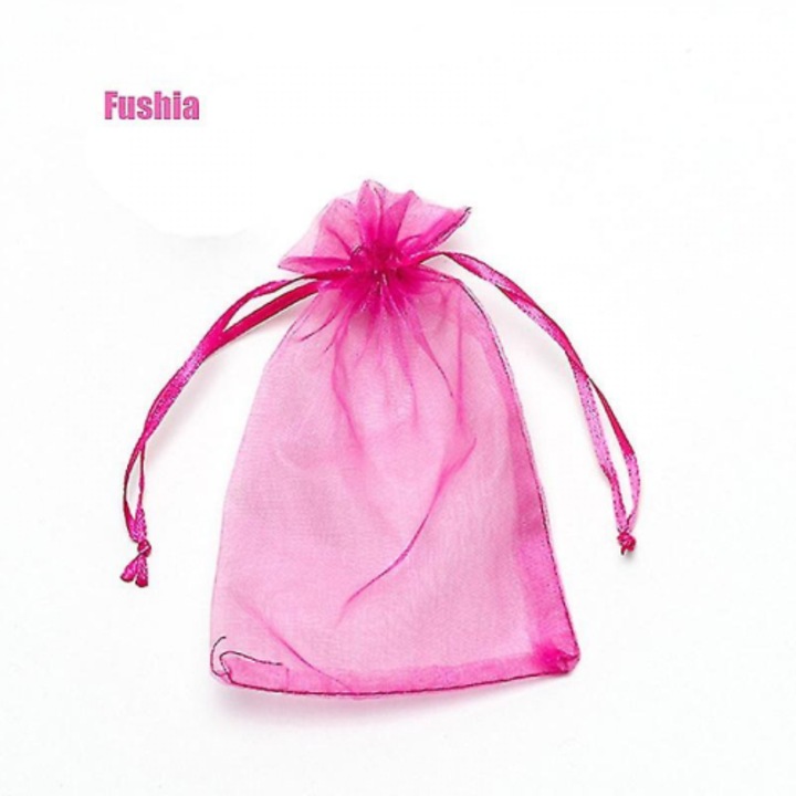 Set 100 saculeti organza roz 13x18cm