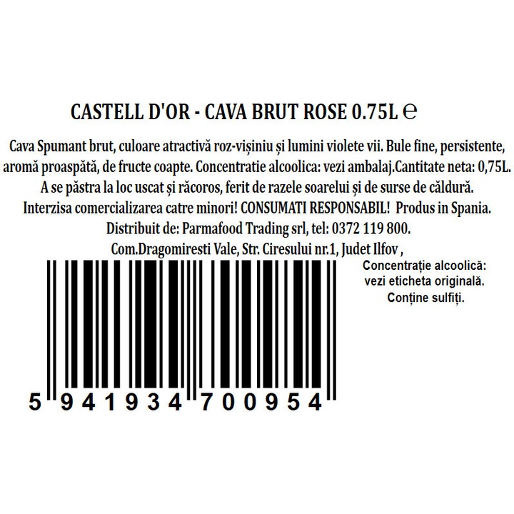Cava Rose Castell D'OR, Brut 0.75l