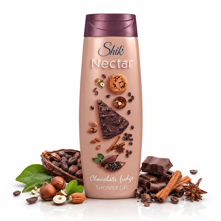 Gel de dus Shik Nectar® cu aroma de ciocolata, cafea si condimente dulci, 400 ml