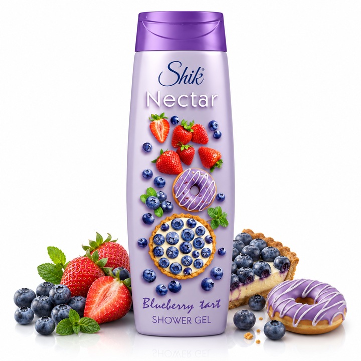 Shik Nectar® tusfürdő áfonya és édes desszertek illattal, 400 ml