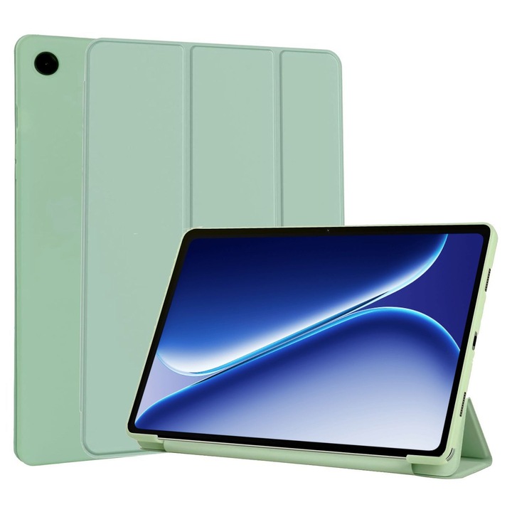 Husa Ultra Slim pentru OnePlus Pad Go 2, 12.1", Silicon TPU, Smart Cover - Verde Menta