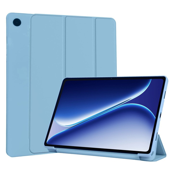 Husa Ultra Slim pentru OnePlus Pad Go 2, 12.1", Silicon TPU, Smart Cover - Ice Blue