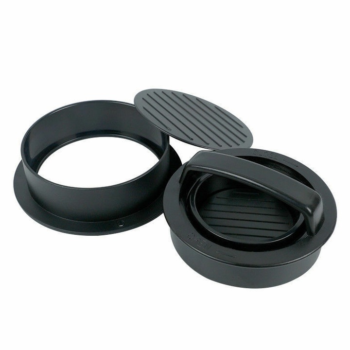 Presa pentru hamburgeri, presa profesionala 3 in 1 pentru hamburgeri, kit de forme pentru hamburgeri cu maner ABS pentru gratar