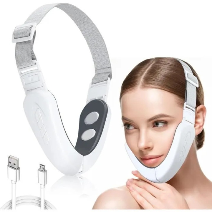Dispozitiv lifting facial V Face, 6 moduri, 12 niveluri intensitate, alb compact
