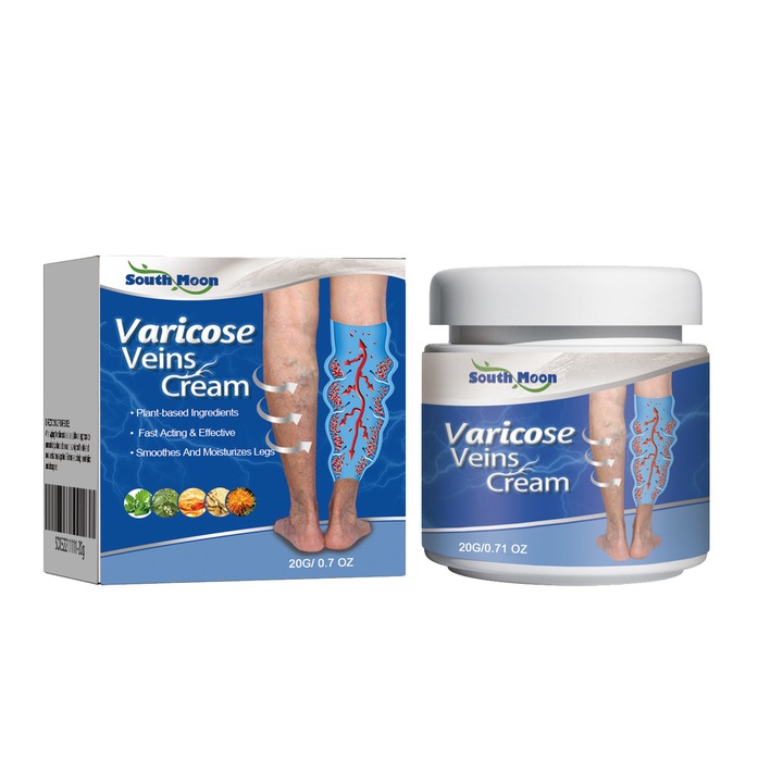 Crema pentru vene varicoase, extracte din plante, testata clinic, imbunatatire in 4 saptamani, reduce venele vizibile, 20g, hidratanta, barbati si femei