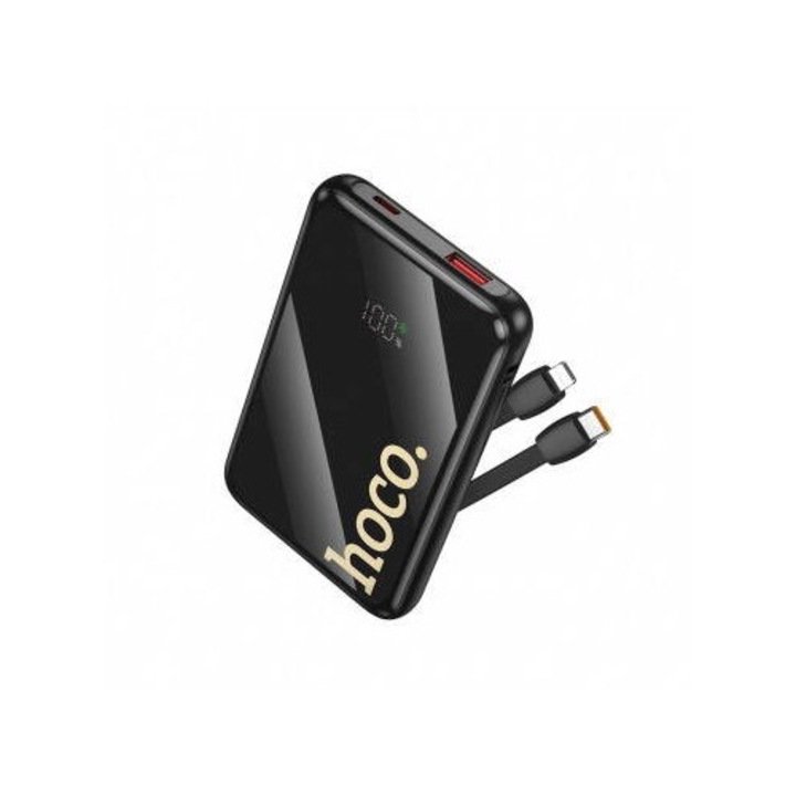 Baterie Externa Hoco Q37 10000mAh 22.5W QC + PD 1 x Lightning - 1 x USB-A - 2 x USB-C Negru