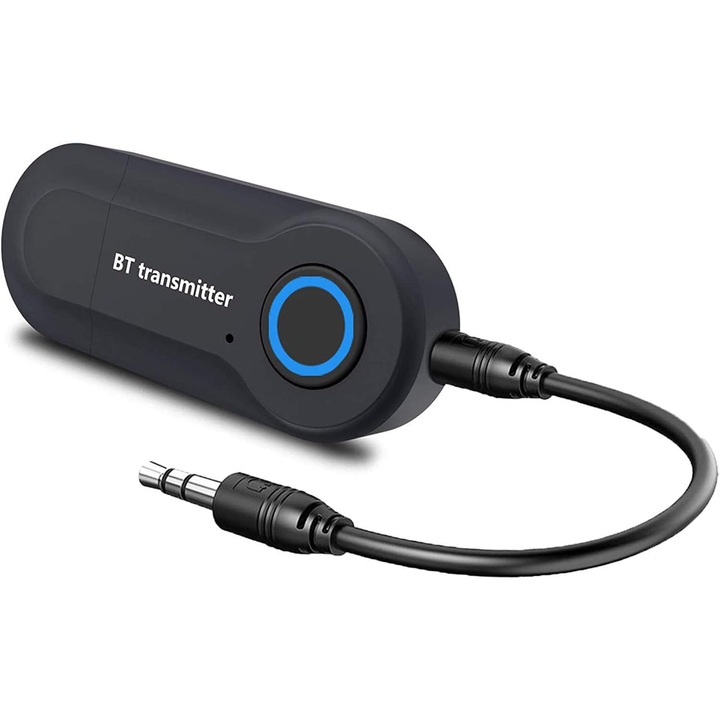 Bluetooth adó, 2 az 1-ben vezeték nélküli adapter 3,5 mm-es digitális audiokábellel, TV-hez, PC-hez, autó/otthoni sztereó rendszerhez/tablethez/MP3/MP4-hez