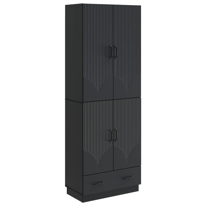 Set de Dulapuri 2 pcs vidaXL, Negru Lemn prelucrat