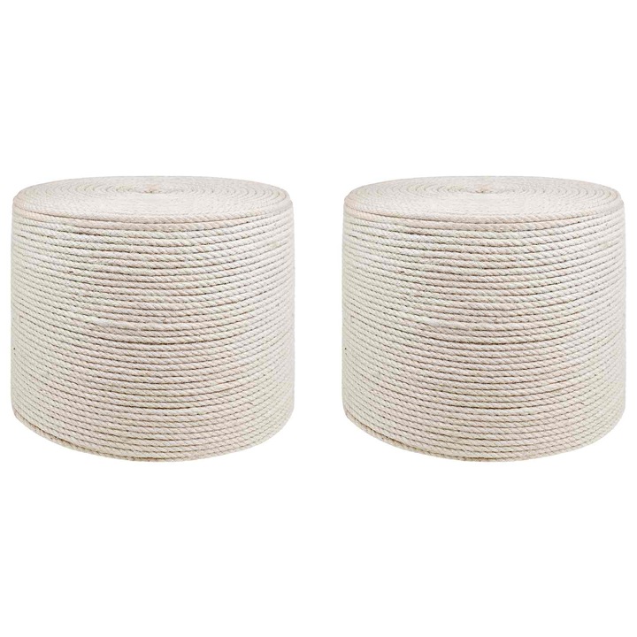 VidaXL Jutaszál 2 pcs 2 Fehér 100% Tossa kender 42011646