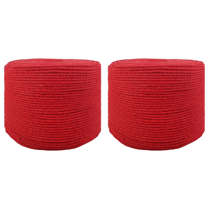 VidaXL Kötél 2 pcs Piros Pamut 42011891