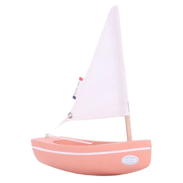 Fajáték hajó, 17cm, rózsaszín