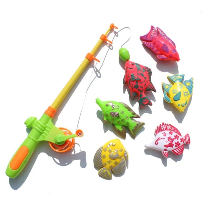 Set 7 piese undita, magnetice de pescuit, interactive multicolor