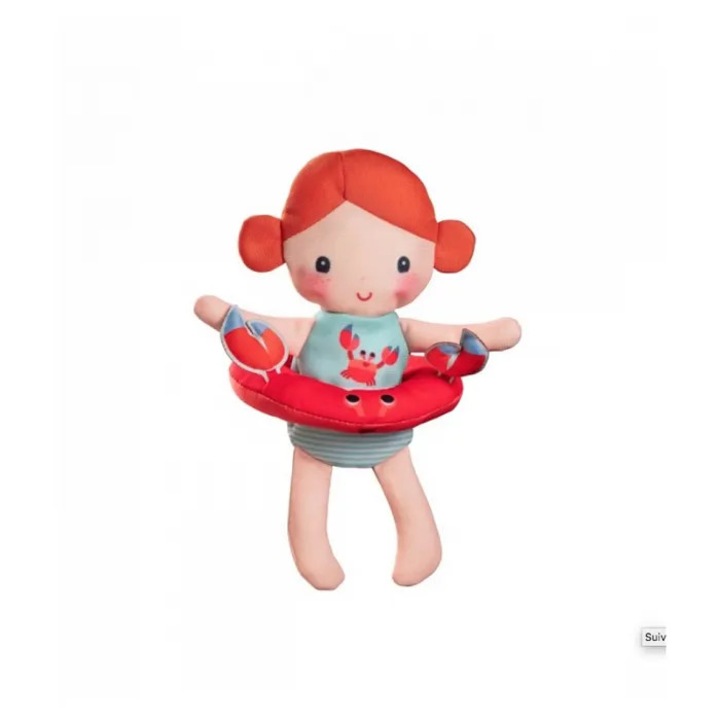 Fürdőjáték, miniatűr rák, fehér-piros, 24 hónap-2 év