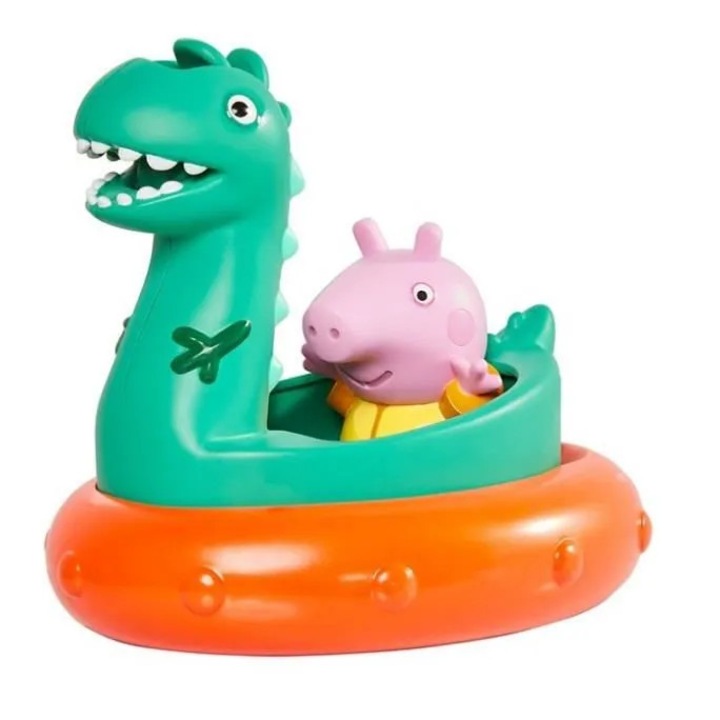Unikornis és dinoszaurusz fürdőjáték, zöld-narancssárga, 12cm