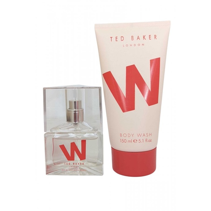 Ted Baker: W szett, Eau de toilette nőknek, 30 ml + W, Testtisztító gél, Minden bőrtípusra, 150 ml