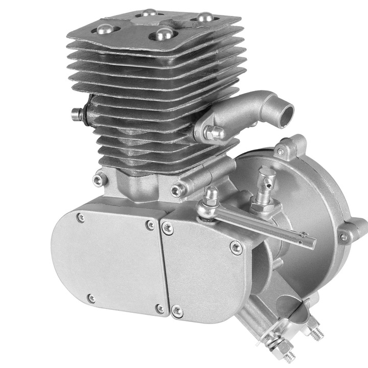 Kit motor bicicleta, Motor benzina 100 cmc 2 timpi, Pinion 36 dinti, Monocilindru, Racire pe aer, Aprindere CDI, Bej