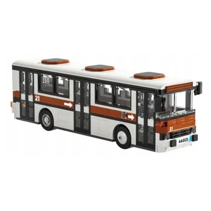 Pan i Pani Gadżet vintage városi busz építőszett, 523 darab, 30,6x10,1x9,3cm, gyűjteménybe és dekorációnak