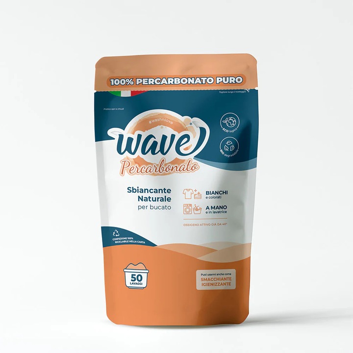 WAVE folteltávolító por, nátrium-perkarbonát, 100% műanyagmentes, 500g