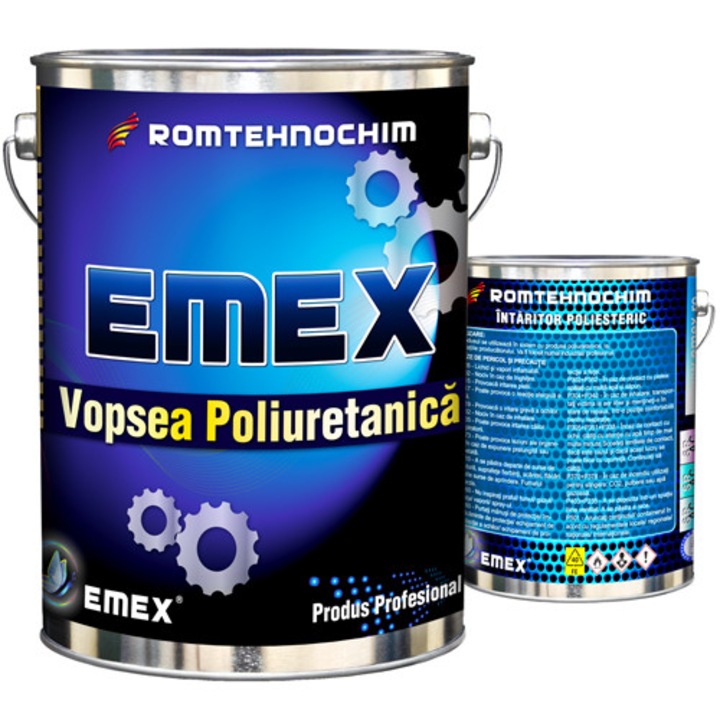 Vopsea Poliuretanica Bicomponenta “EMEX”, Alb, Bidon 4 KG, Intaritor inclus