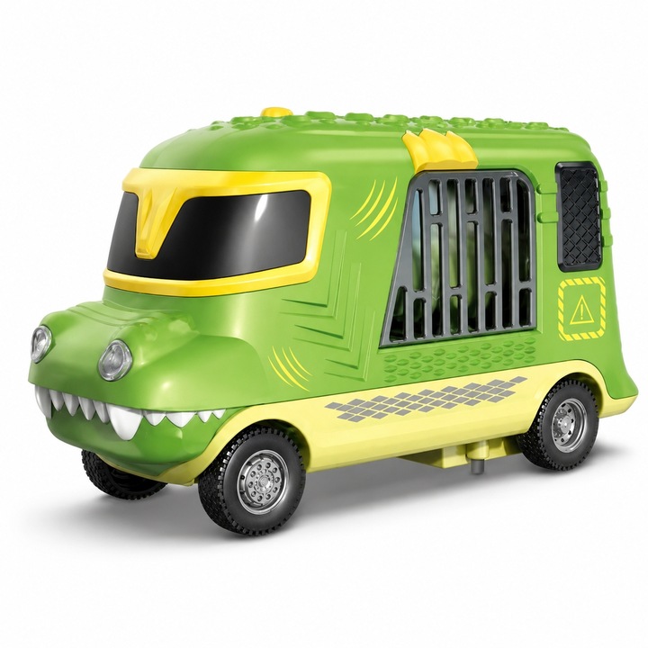 Interaktív Játékautó Gyermekeknek, Krokodil Kisbusz Hangokkal, Fényekkel és Automatikus Mozgással, Fantasztikus Állat Design Játékjármű, Interaktív Játékhoz és Szórakozáshoz, Gyermekeknek 3+ Éves Kortól, Zöld
