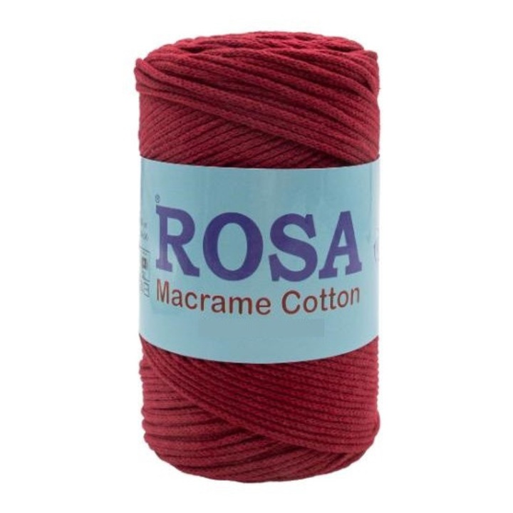 Bobina Rosa Makramé Pamut 502, 80% pamut, 20% poliészter, 250 g/gombolyag, bordó szín