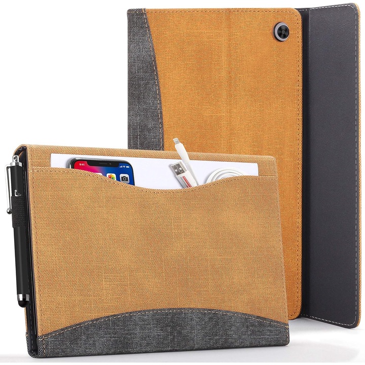 Husa tableta Lenovo Tab M10 HD 2nd Gen 10.1 inch maro cu stylus 241.54x149.38x8.25mm