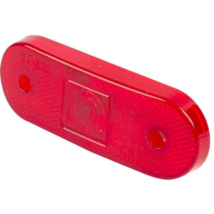 LED oldalsó helyzetjelző lámpa, téglalap alakú, piros, 63x113mm, univerzális, 12V