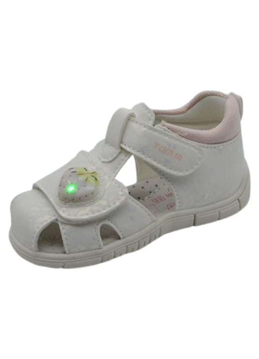 Sandale ortopedice, cu leduri si cu scai dublu, pentru fete, Tom Miki T65095C, Alb 128904