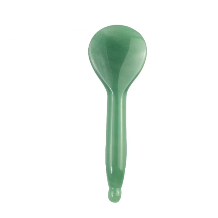 Piatra Gua Sha Lingurita – Masaj Facial Precis pentru Lifting si Drenaj, Verde